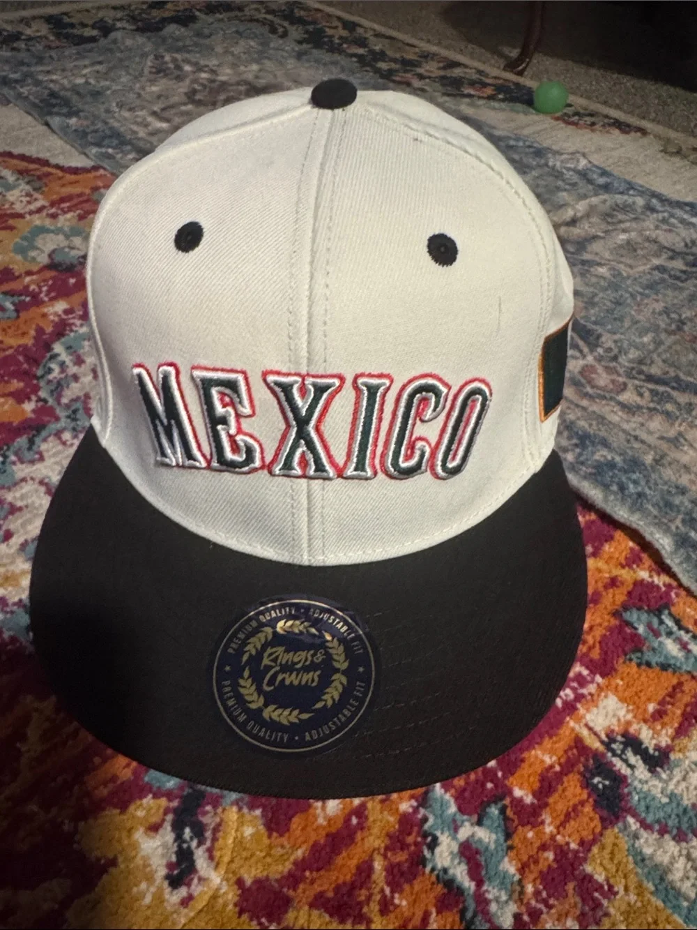 Mexico Two-Tone Snapback Hat - White & Black